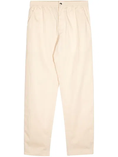 Maison Kitsuné Straight-leg Cotton Trousers In Neutrals