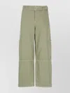 Maison Kitsuné Straight Leg Cotton Trousers With Cargo Pockets In Green