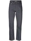 Maison Kitsuné Straight-leg Cropped Jeans In 蓝色