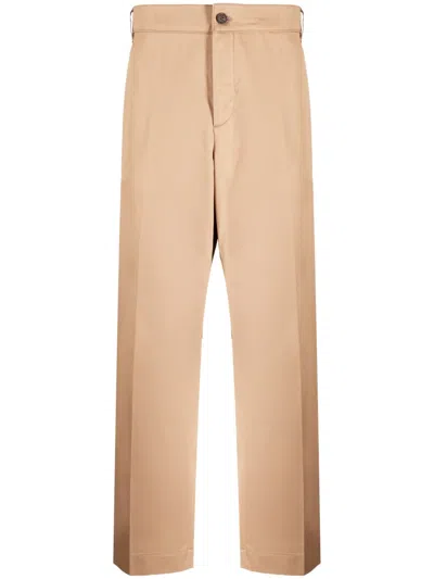 Maison Kitsuné Straight-leg Tailored Trousers In Brown