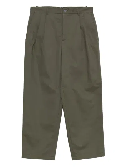 Maison Kitsuné Straight-leg Trousers In Green