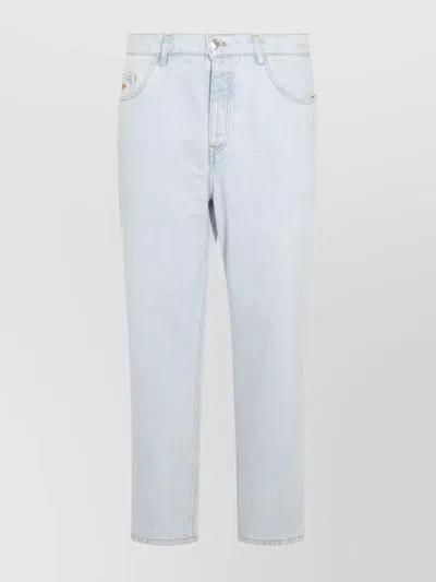 Maison Kitsuné Straight Trousers Belt Loops In Blue