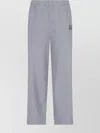 Maison Kitsuné Straight Trousers With Elastic Waistband And Pockets In Blue