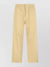 Maison Kitsuné Straight Trousers With Elastic Waistband And Pockets In Neutrals