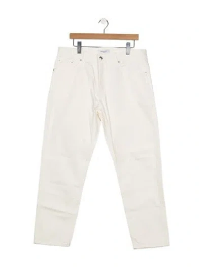 Pre-owned Maison Kitsuné Straight-leg Jeans In White