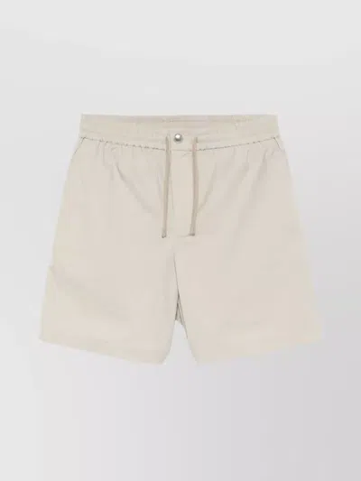 Maison Kitsuné Stretch Bermuda Style Shorts In Truffle 0119