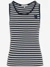 Maison Kitsuné Navy Blue Bold Fox Head-patch Tank Top In Blue