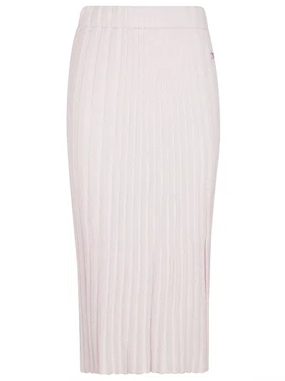 Maison Kitsuné Stripe Effect Elastic Waist Skirt In Lilac
