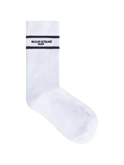 Maison Kitsuné Stripe Socks In White