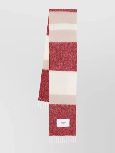 MAISON KITSUNÉ ALPACA WOOL STRIPED SCARF