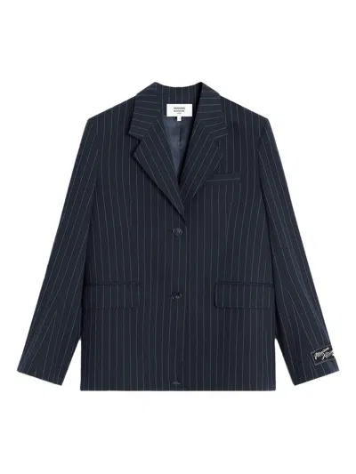 Maison Kitsuné Striped Blazer In Blue