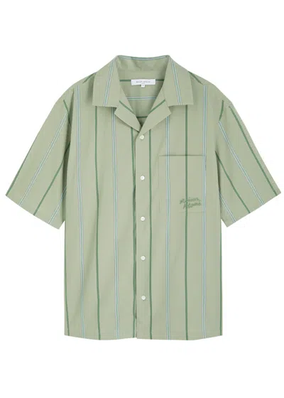 Maison Kitsuné Striped Shirt In Khaki