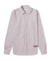 Maison Kitsuné Striped Cotton Shirt In Gray