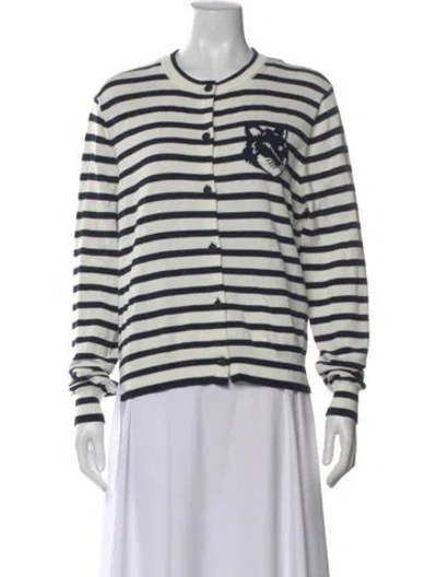 Pre-owned Maison Kitsuné Striped Crew Neck Sweater In Blue