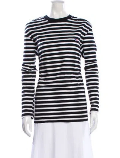 Pre-owned Maison Kitsuné Striped Crew Neck T-shirt In Multi