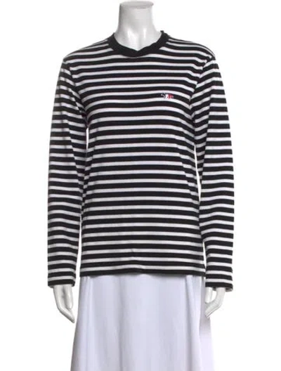 Pre-owned Maison Kitsuné Striped Crew Neck T-shirt In Multi