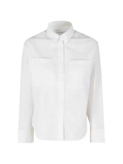 Maison Kitsuné Striped Double-pocket Shirt In White