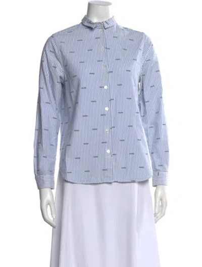 Pre-owned Maison Kitsuné Striped Long Sleeve Button-up Top In Multi