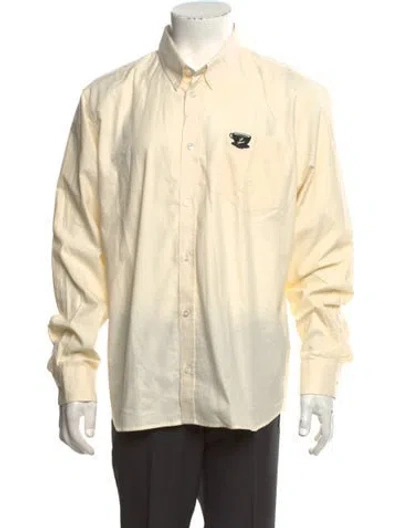 Pre-owned Maison Kitsuné Striped Long Sleeve Dress Shirt In Neutral