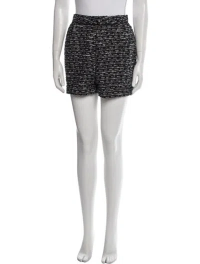 Pre-owned Maison Kitsuné Striped Mini Shorts In Black