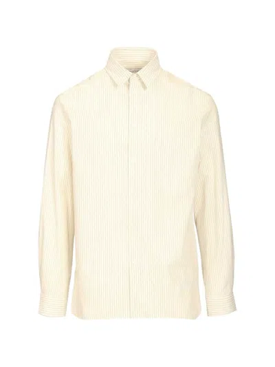 Maison Kitsuné Striped Oversized Shirt In Multi