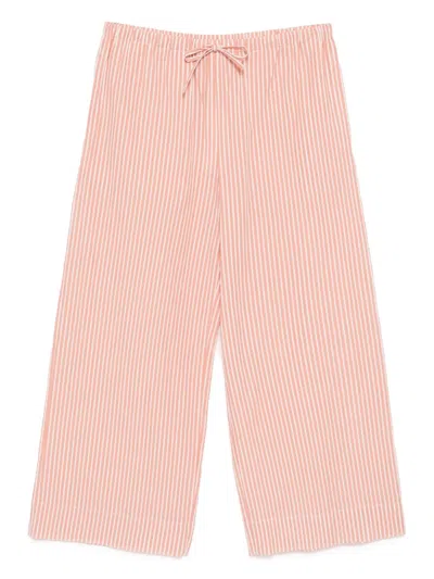 Maison Kitsuné Striped Pants In Pink