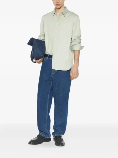 Maison Kitsuné Striped-pattern Shirt In Green