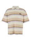 Maison Kitsuné Multicolor Oversize Polo Shirt With Logo Patch On The Front And All-over Striped Motif In Multi