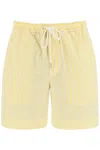 MAISON KITSUNÉ STRIPED POPLIN BERMUDA SHORTS FOR