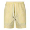 Maison Kitsuné Maison Kitsune Striped Poplin Bermuda Shorts For In Giallo
