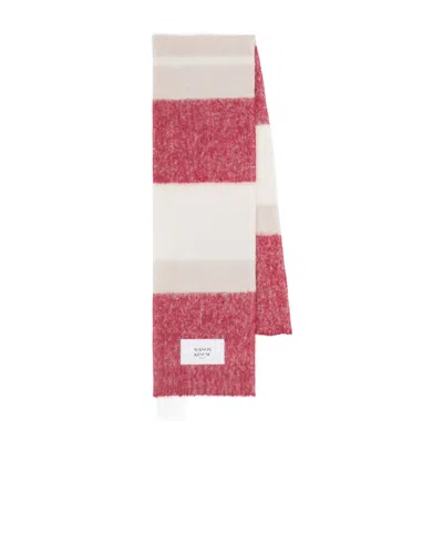 Maison Kitsuné Striped Scarf In Pink