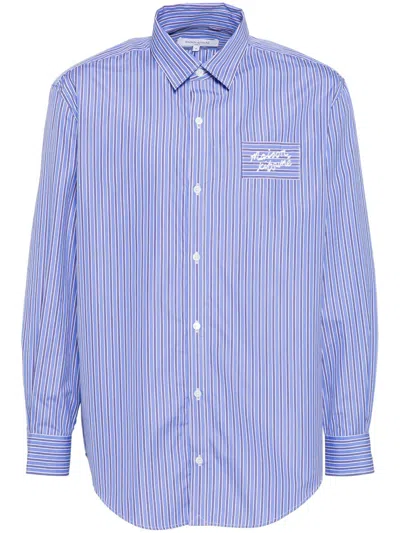 Maison Kitsuné Striped Shirt In Blue