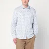 Maison Kitsuné Striped Shirt With Logos In White