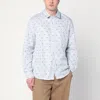Maison Kitsuné Striped Shirt With Logos In Gray