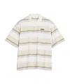 Maison Kitsuné Multicolor Oversize Polo Shirt With Logo Patch On The Front And All-over Striped Motif In Multi