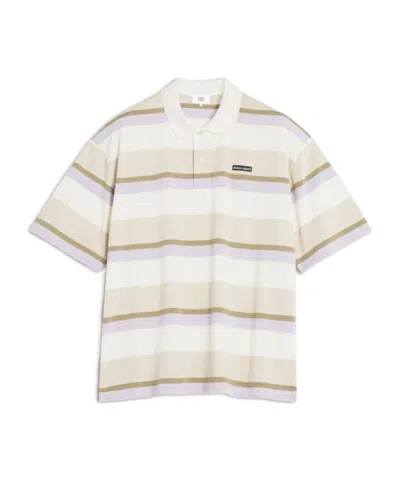 Maison Kitsuné Multicolor Oversize Polo Shirt With Logo Patch On The Front And All-over Striped Motif