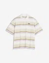Maison Kitsuné Multicolor Oversize Polo Shirt With Logo Patch On The Front And All-over Striped Motif In Multi