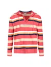 Maison Kitsuné Striped Hooded Jumper In Multi