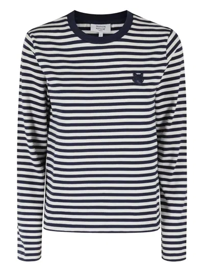 Maison Kitsuné Striped T-shirt In Blue