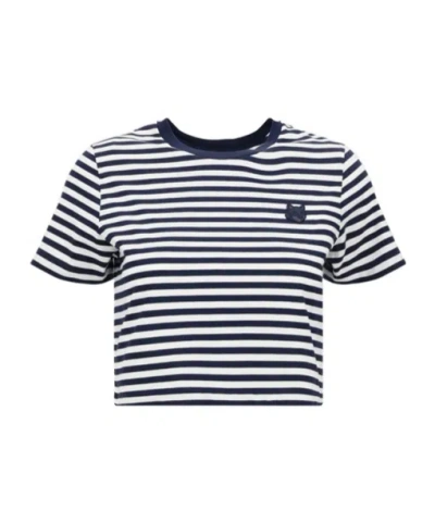 Maison Kitsuné Striped T-shirt In Multi