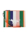 MAISON KITSUNÉ STRIPES CANVAS LOGO POUCH