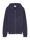 Maison Kitsuné Cotton Sweatshirt With Embroidered Foxy Logo Patch On The Front In Blue