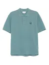 Maison Kitsuné Bold Fox Head-patch Polo Shirt In Blue