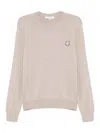 Maison Kitsuné Maison Kitsune' Bold Fox Head Wool Jumper In Neutral
