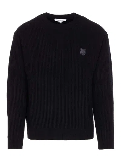 MAISON KITSUNÉ SUÉTER CUELLO REDONDO - NEGRO