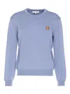 Maison Kitsuné Fox Head-patch Sweatshirt In Purple