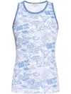 Maison Kitsuné Surf Collage Cotton Tank Top In Blue