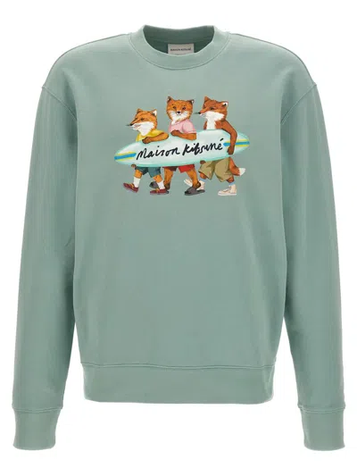 Maison Kitsuné Light Blue Surfing Fox Sweatshirt