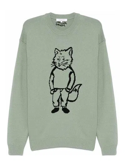Maison Kitsuné Sweater In Green
