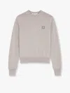 Maison Kitsuné Fox Head Patch Wool Sweater In Beige